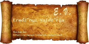Erményi Valéria névjegykártya